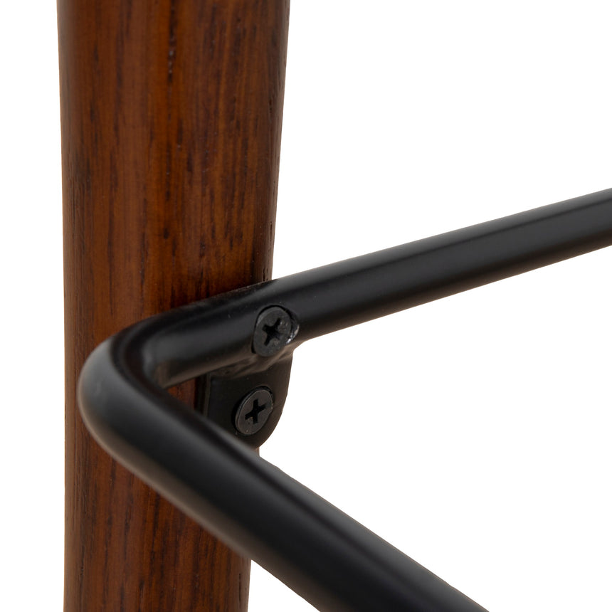 65cm Dark Brown Bar Stool - Beige (Set of 2)