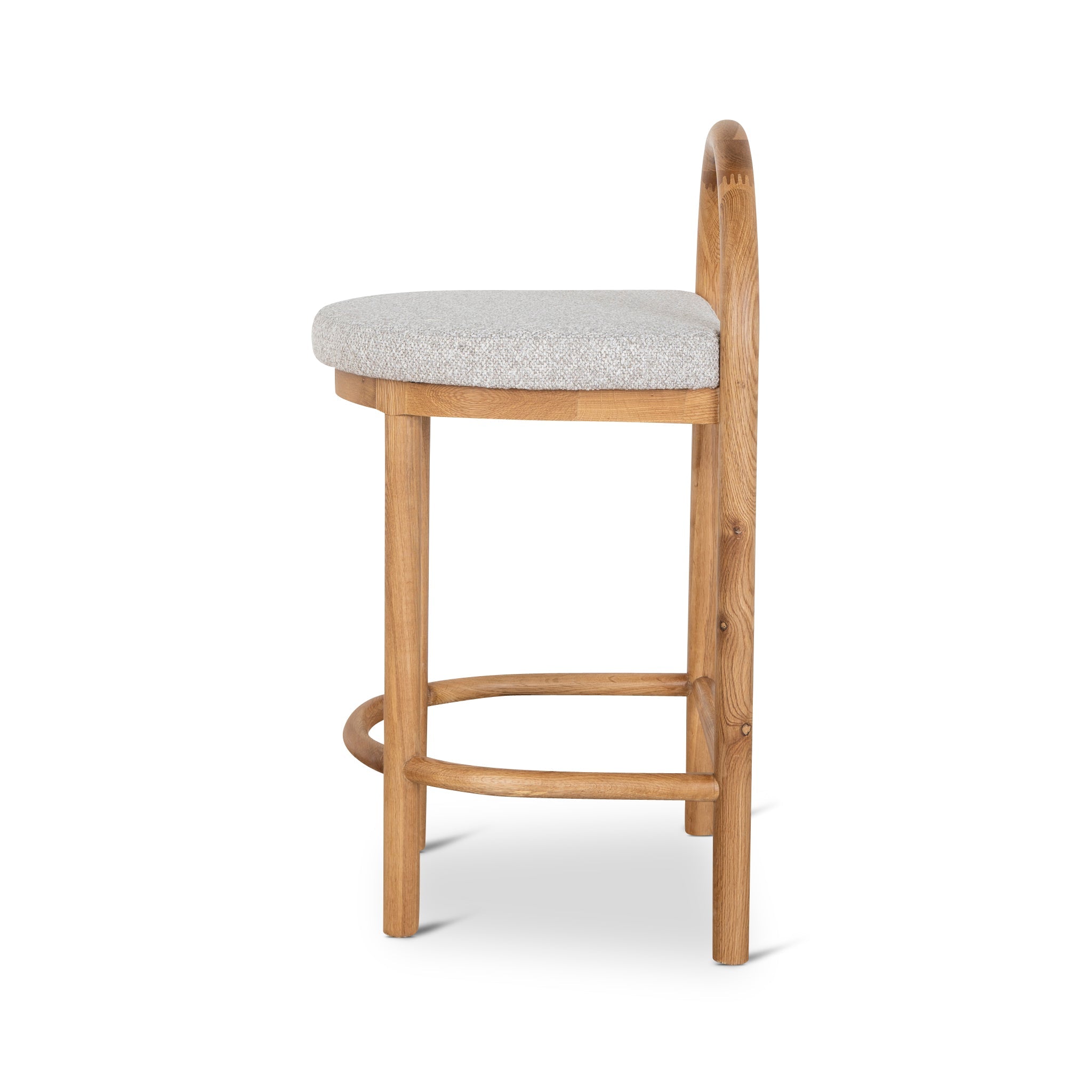 65cm Natural Bar Stool - Clay Grey