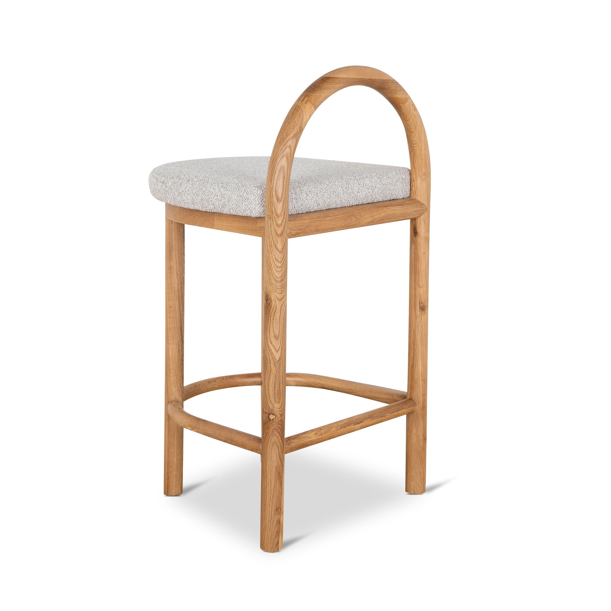 65cm Natural Bar Stool - Clay Grey