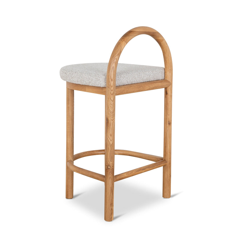 66cm Natural Bar Stool - Clay Grey