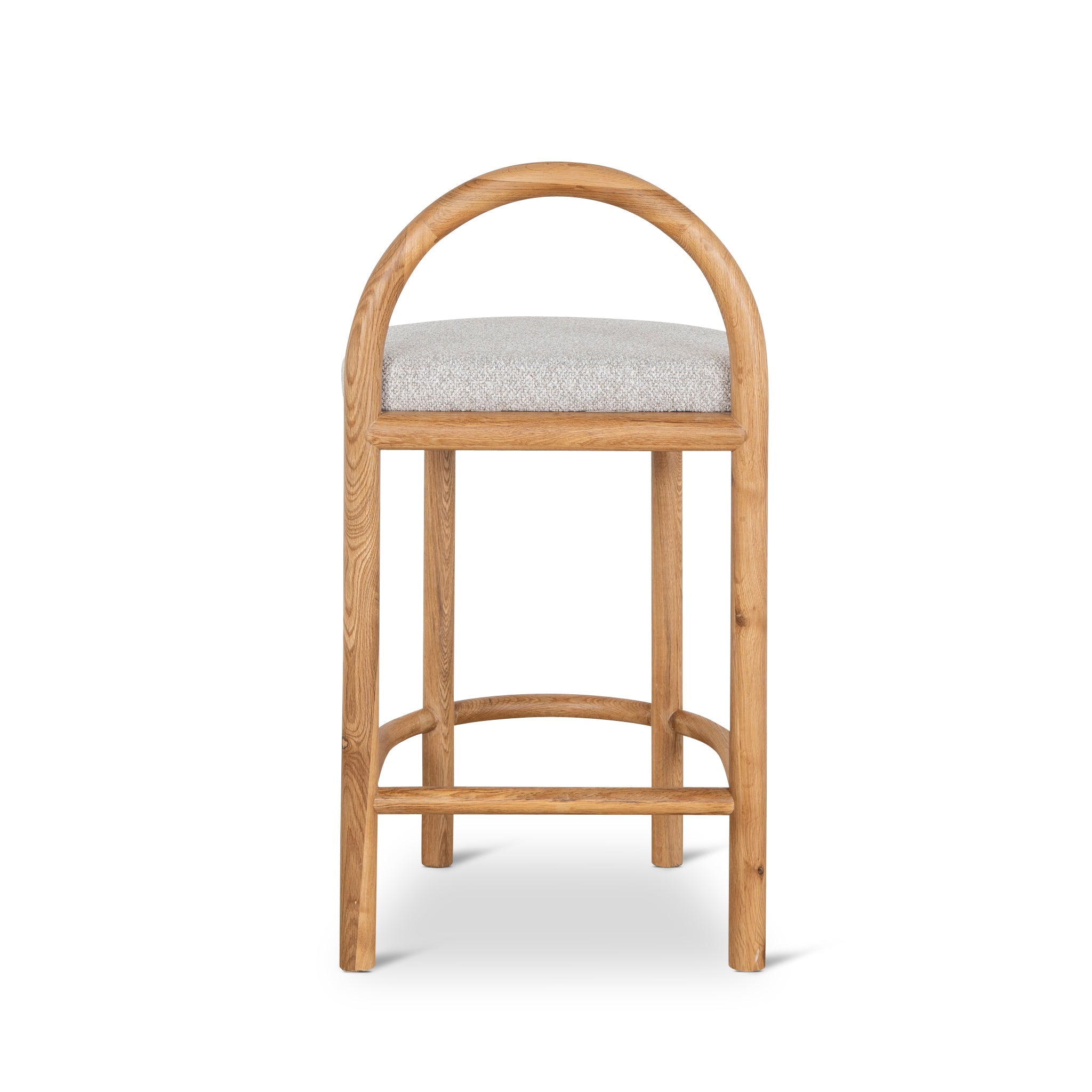 65cm Natural Bar Stool - Clay Grey