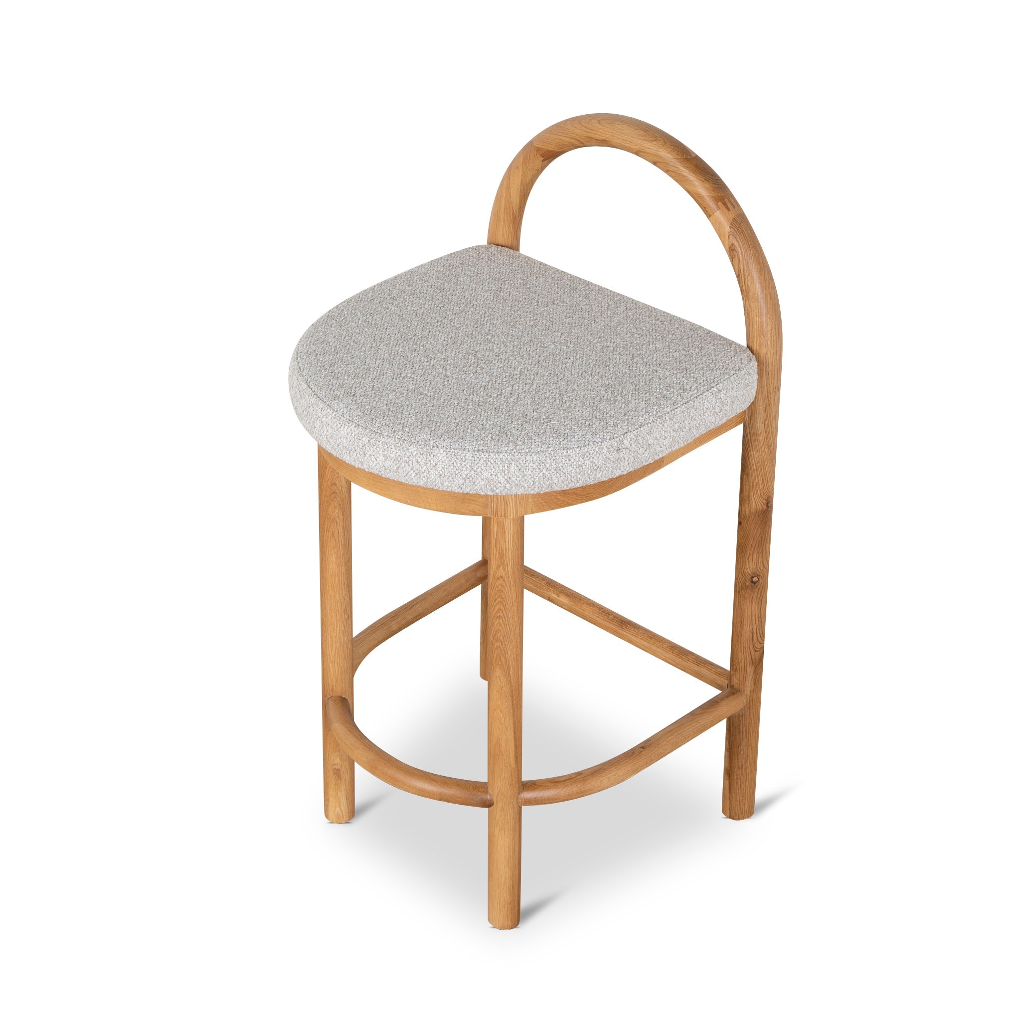 65cm Natural Bar Stool - Clay Grey