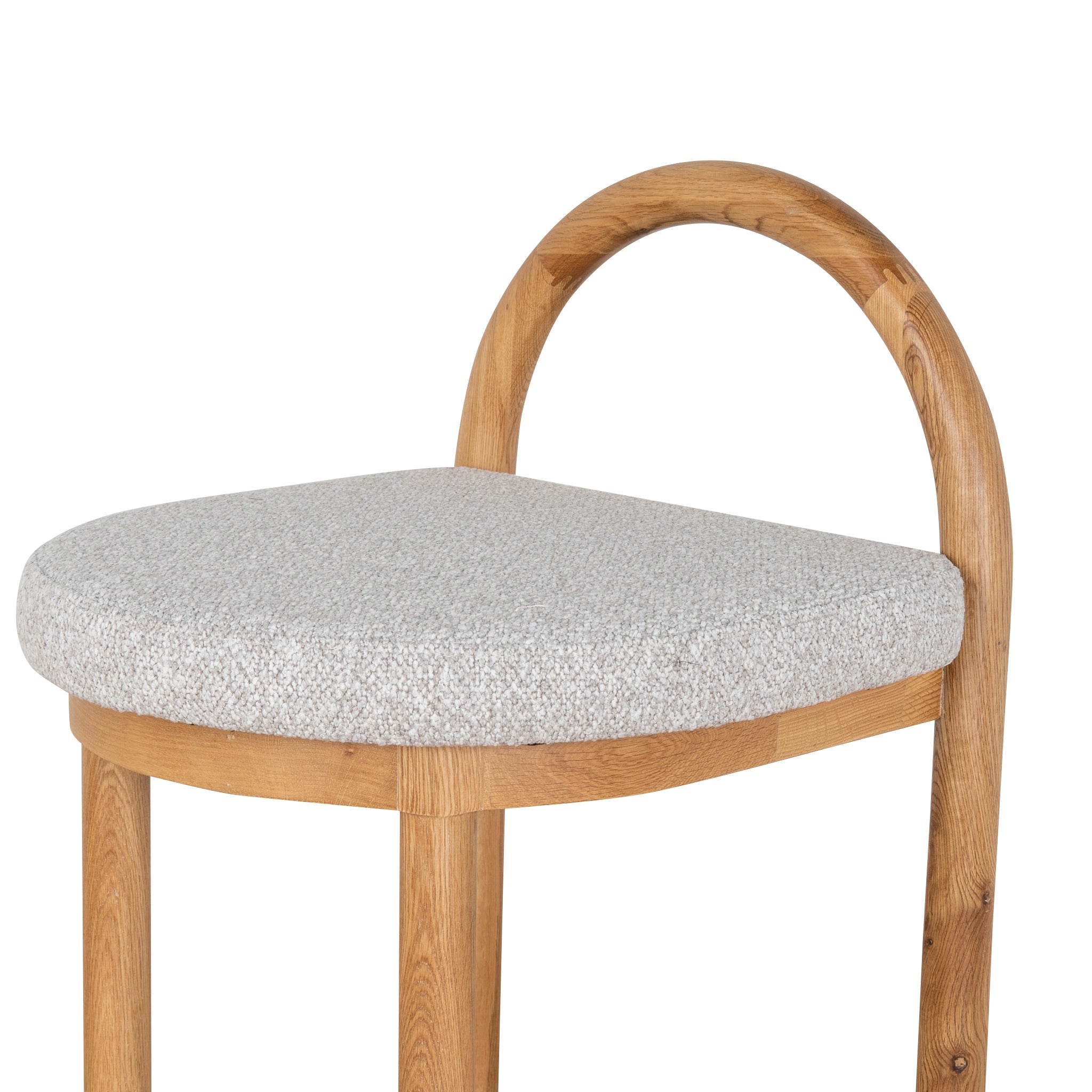 65cm Natural Bar Stool - Clay Grey