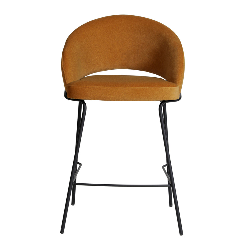 Black Bar Stool - Orange Gold Seat