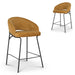 Black Bar Stool - Orange Gold Seat (Set of 2)