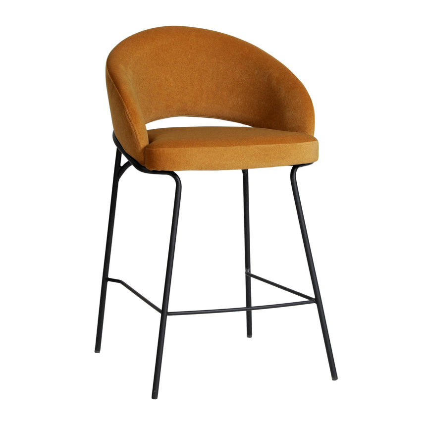Black Bar Stool - Orange Gold Seat