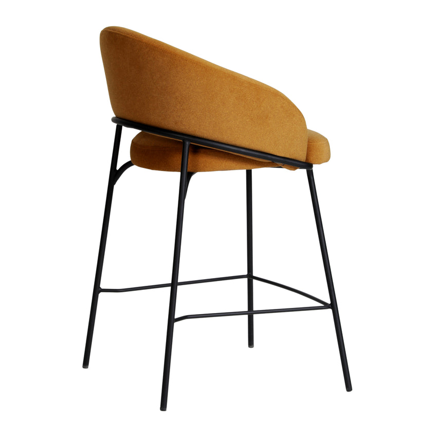 Black Bar Stool - Orange Gold Seat