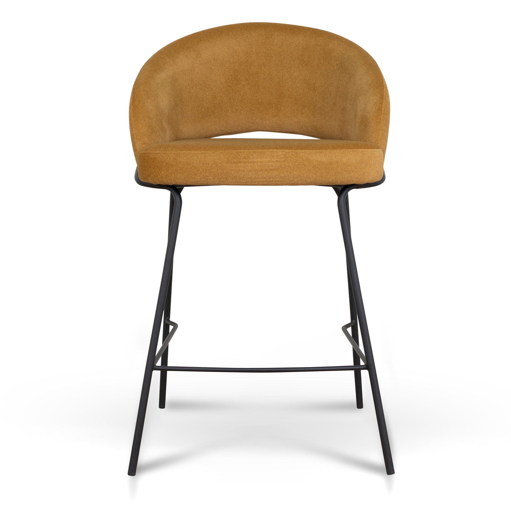 Black Bar Stool - Orange Gold Seat (Set of 2)