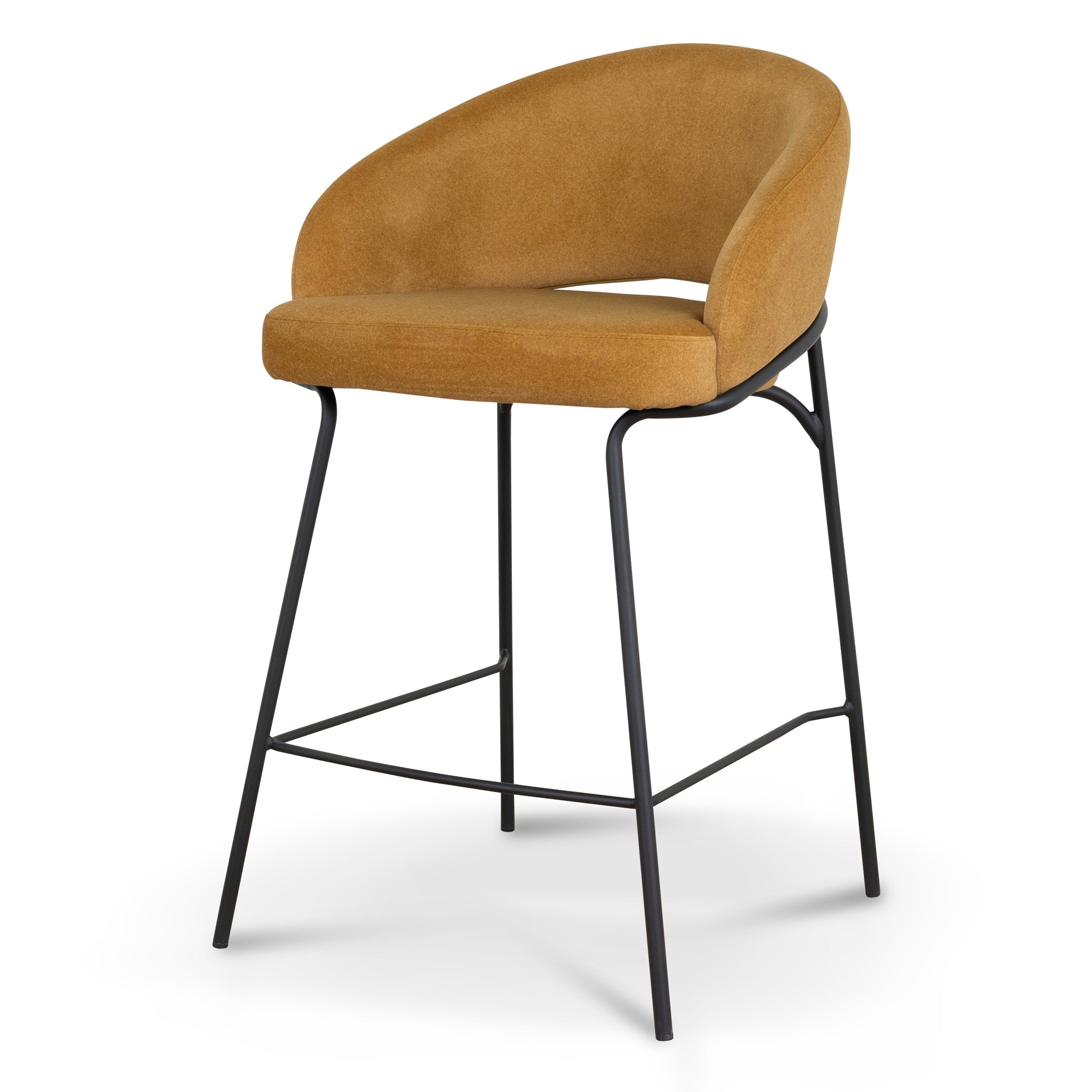 Black Bar Stool - Orange Gold Seat (Set of 2) - image 3