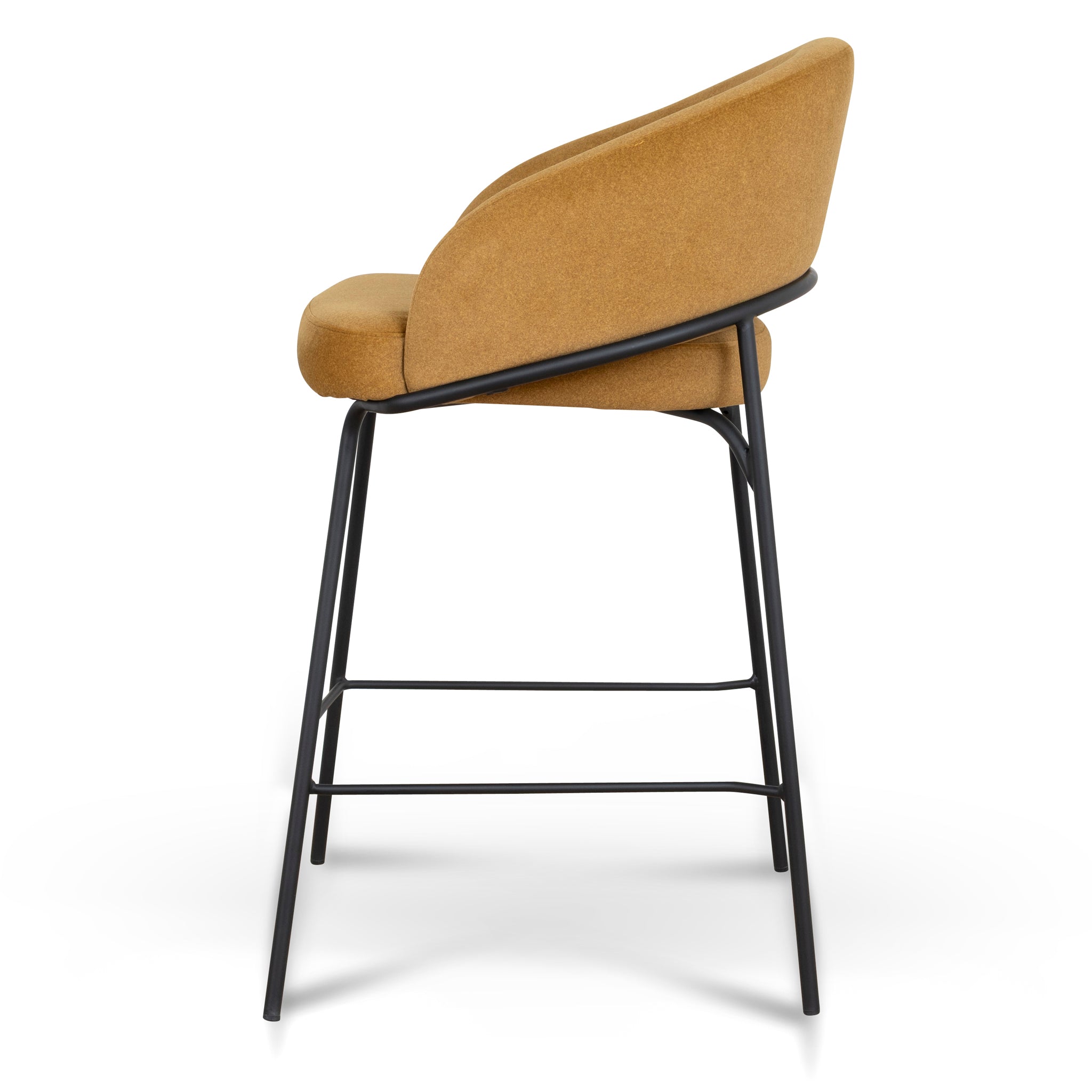 Black Bar Stool - Orange Gold Seat (Set of 2)