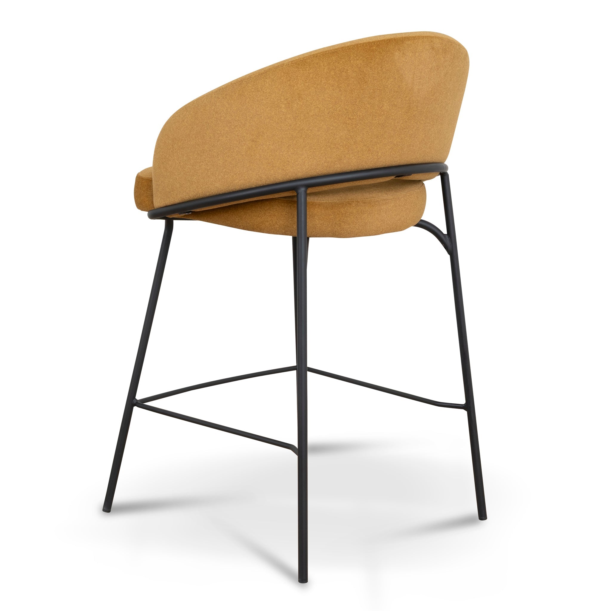 Black Bar Stool - Orange Gold Seat (Set of 2) - image 5