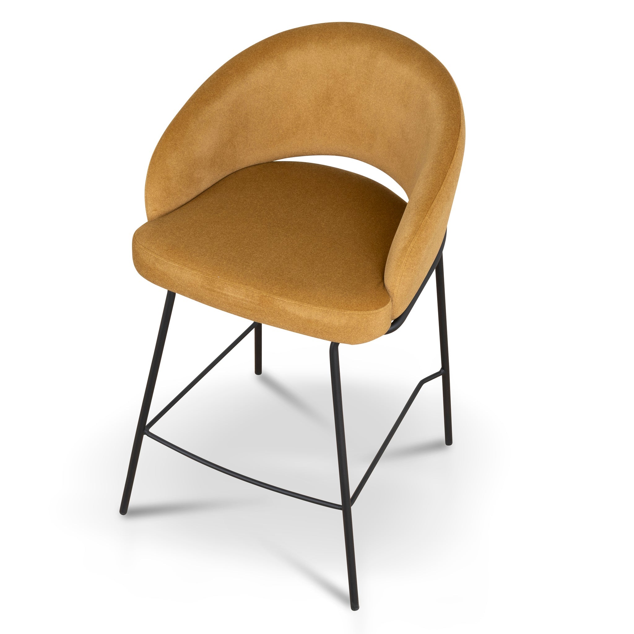 Black Bar Stool - Orange Gold Seat (Set of 2) - image 7