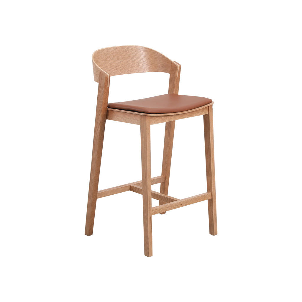 CBS10292-SD Natural Bar Stool - Brown Seat
