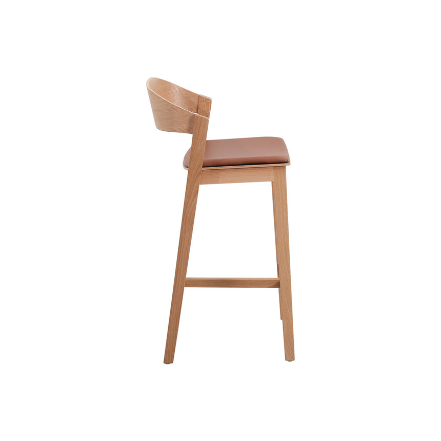 Natural Bar Stool - Brown Seat