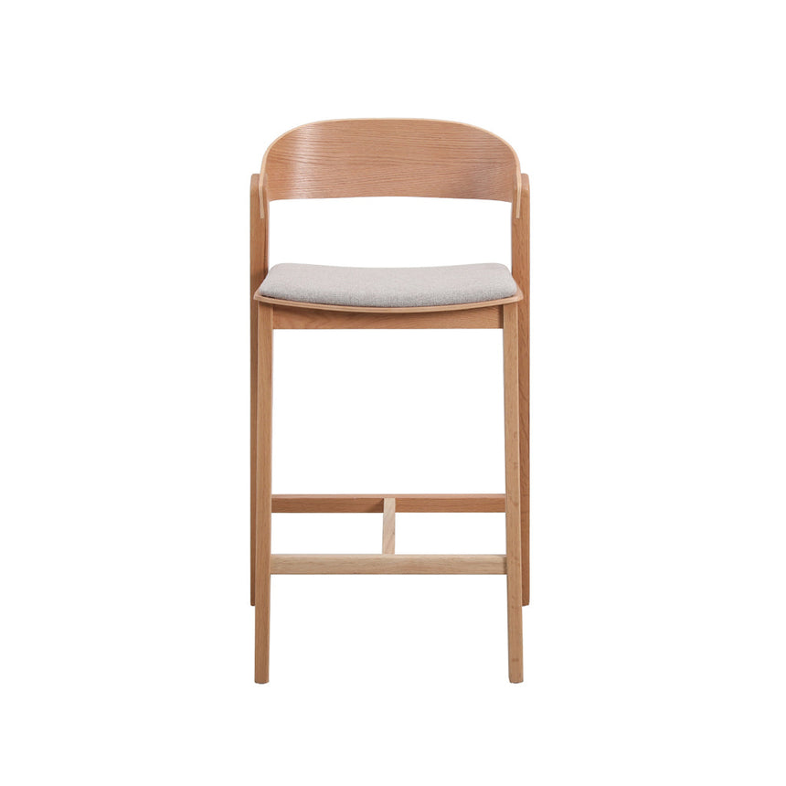 Natural Bar Stool - Grey Seat