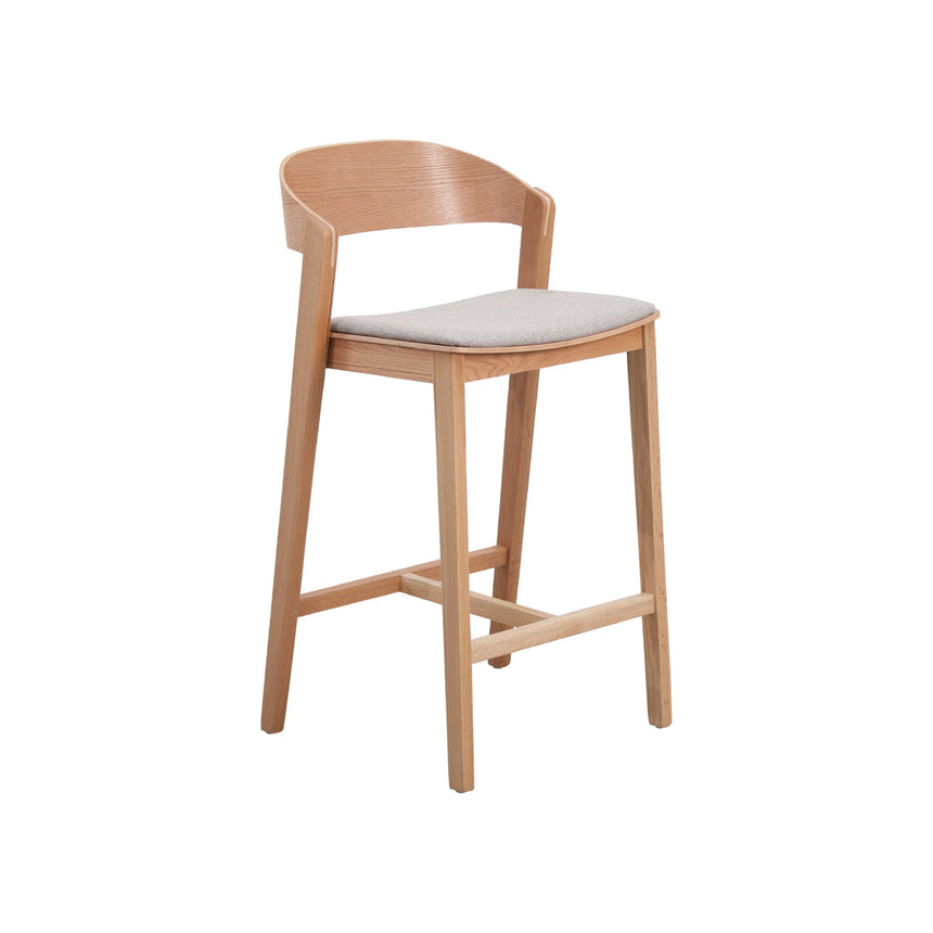 Natural Bar Stool - Grey Seat