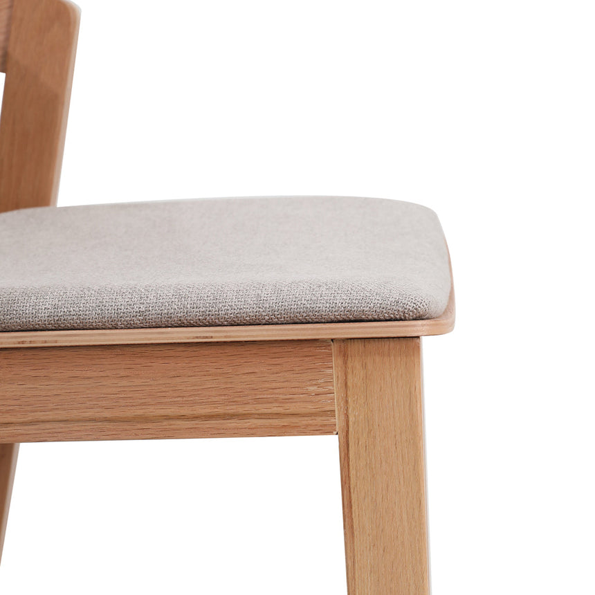 Natural Bar Stool - Grey Seat