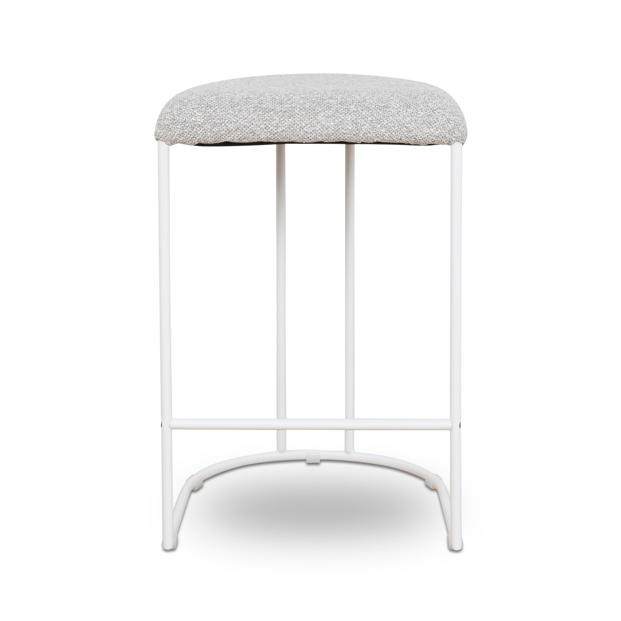 CBS10301-FH 65cm White Bar Stool - Clay Grey (Set of 2)