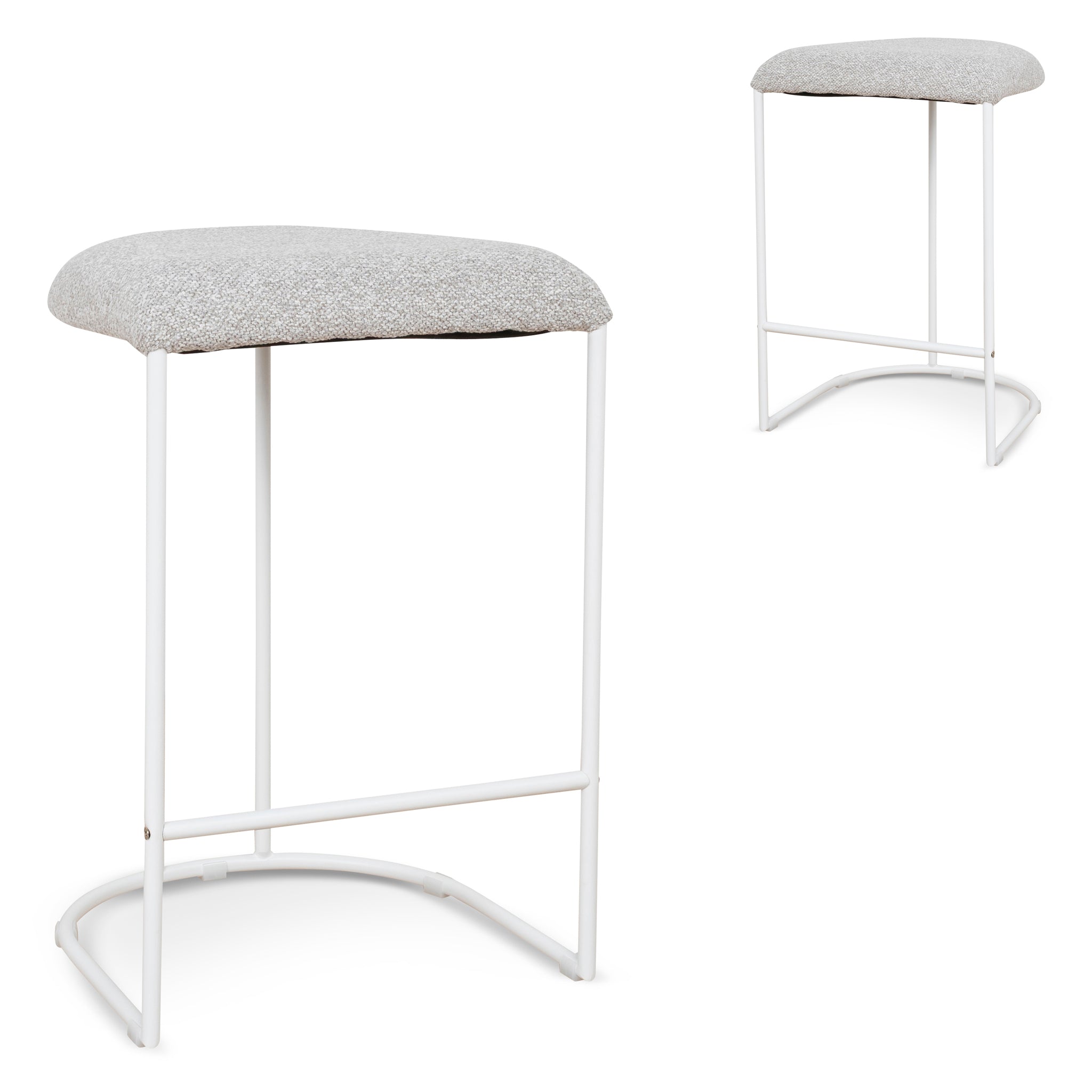 CBS10301-FH 65cm White Bar Stool - Clay Grey (Set of 2)