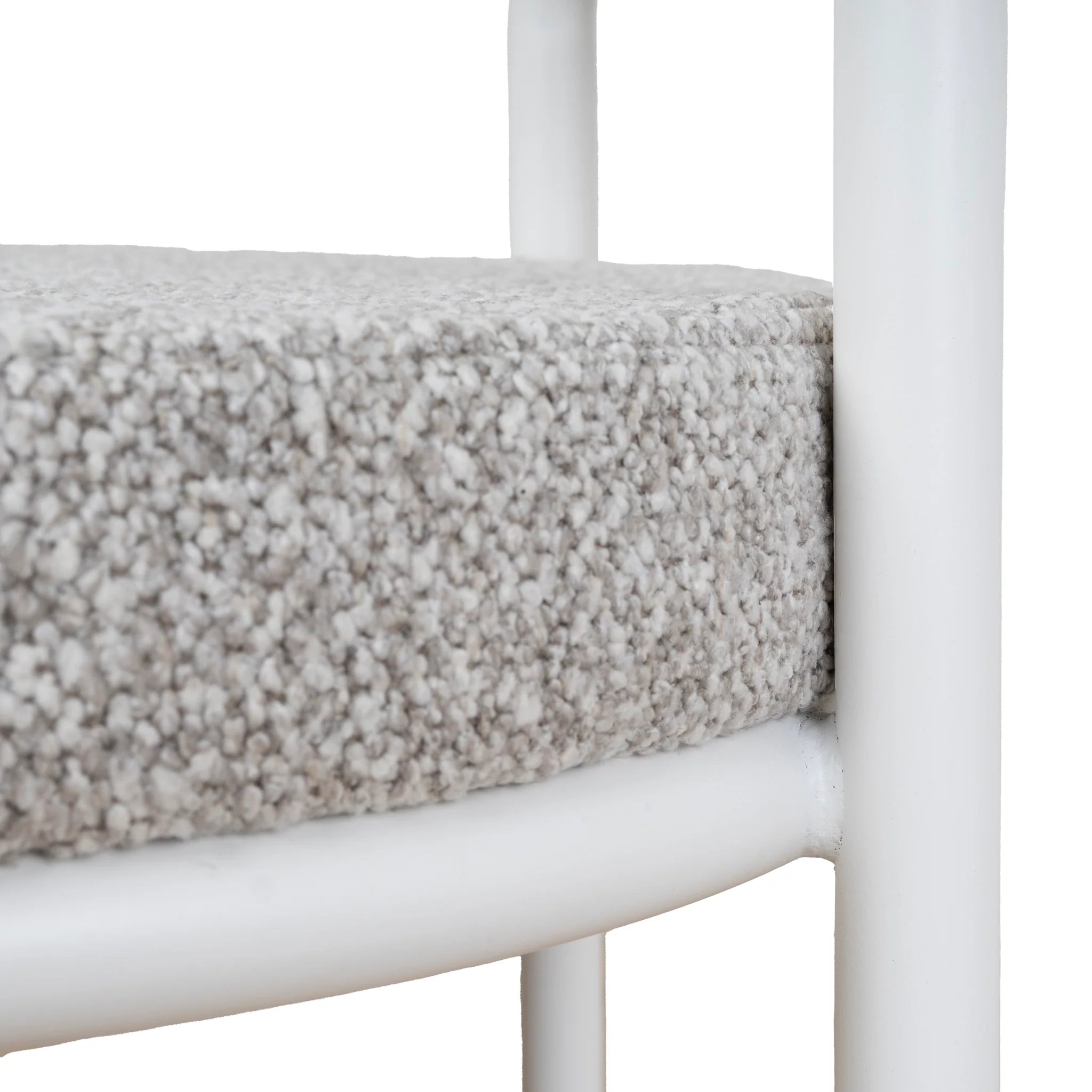 Datala 65cm White Bar Stool - Clay Grey (Set of 2)