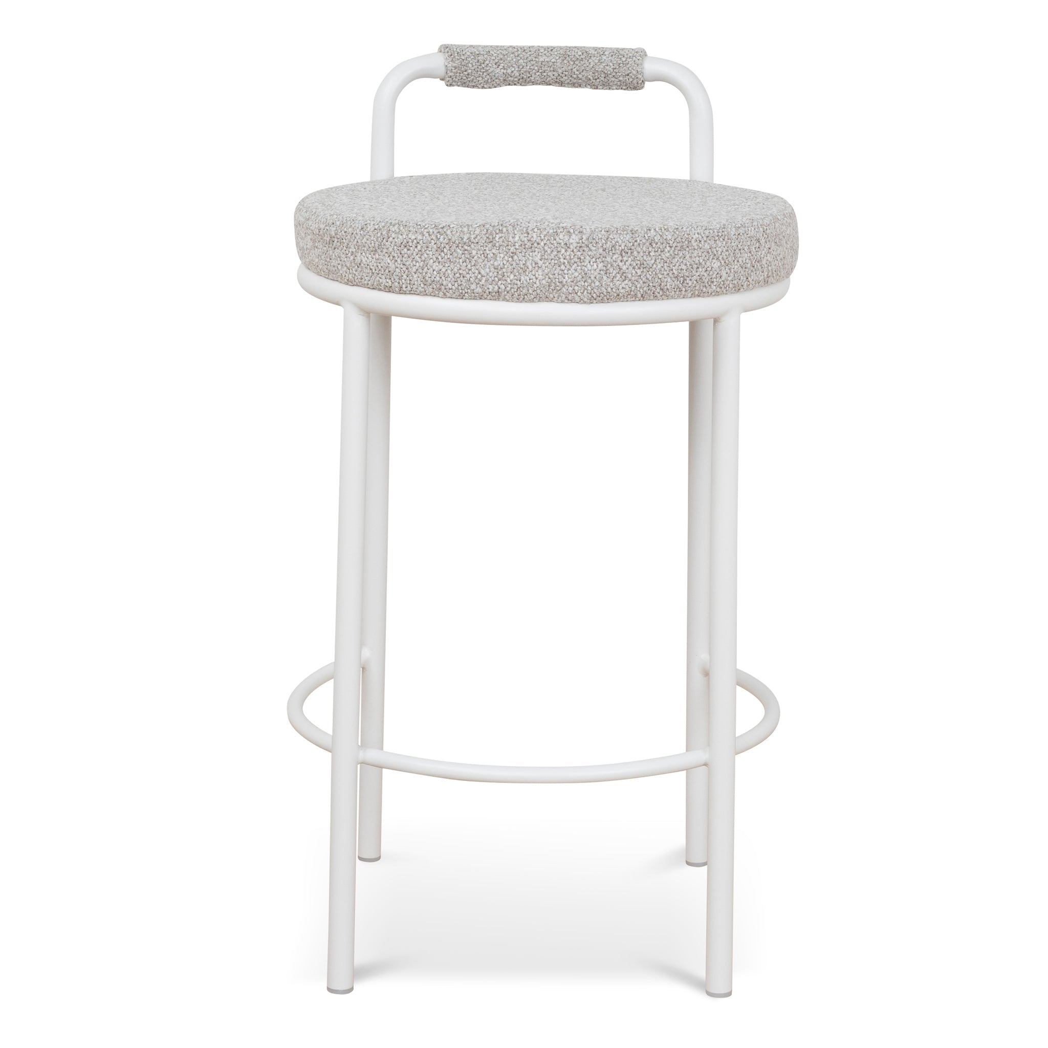 65cm White Bar Stool - Clay Grey (Set of 2) - image 4
