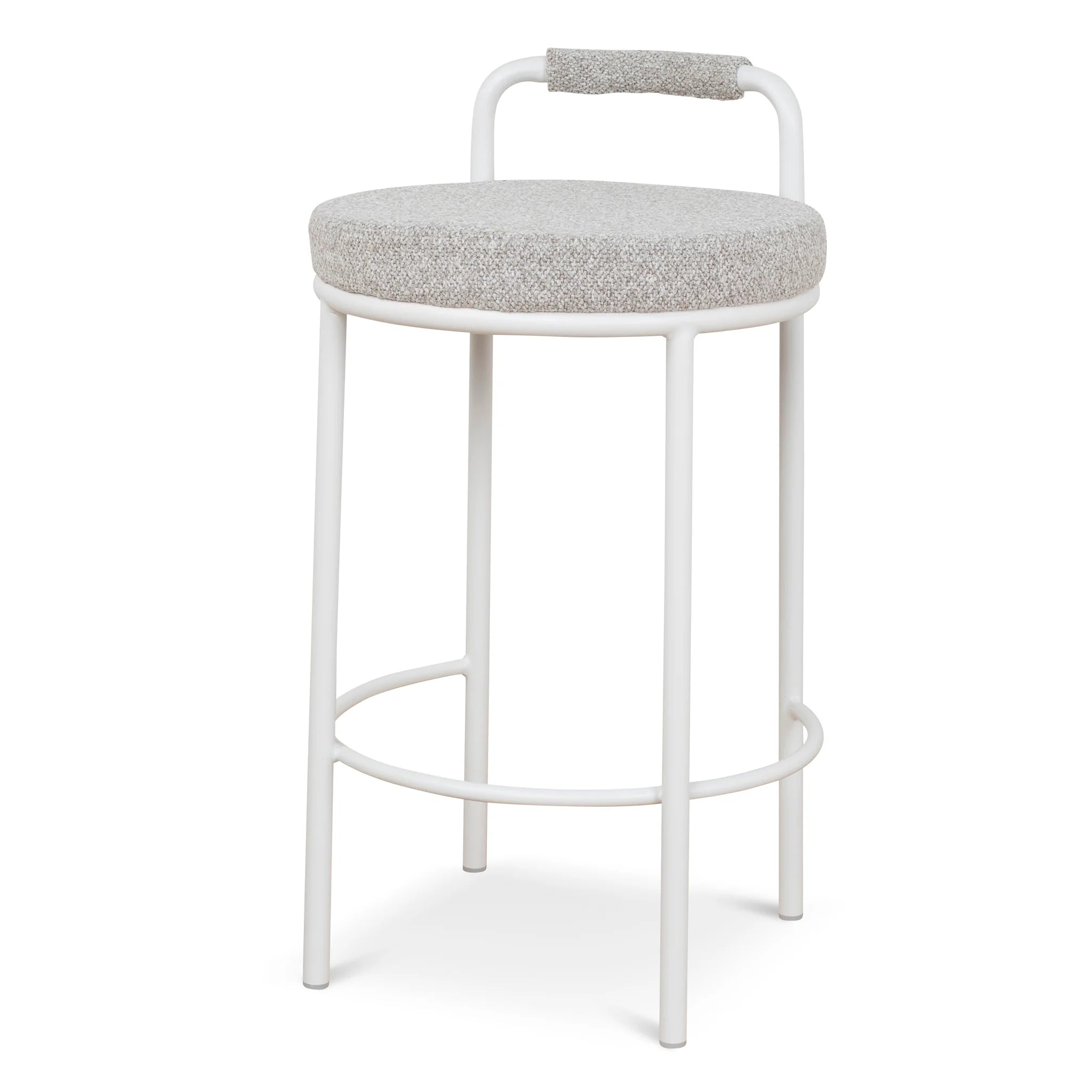 Showcasing Datala 65cm White Bar Stool - Clay Grey (Set of 2) BS10315-FHx2 Bar Stool by Calibre Furniturs