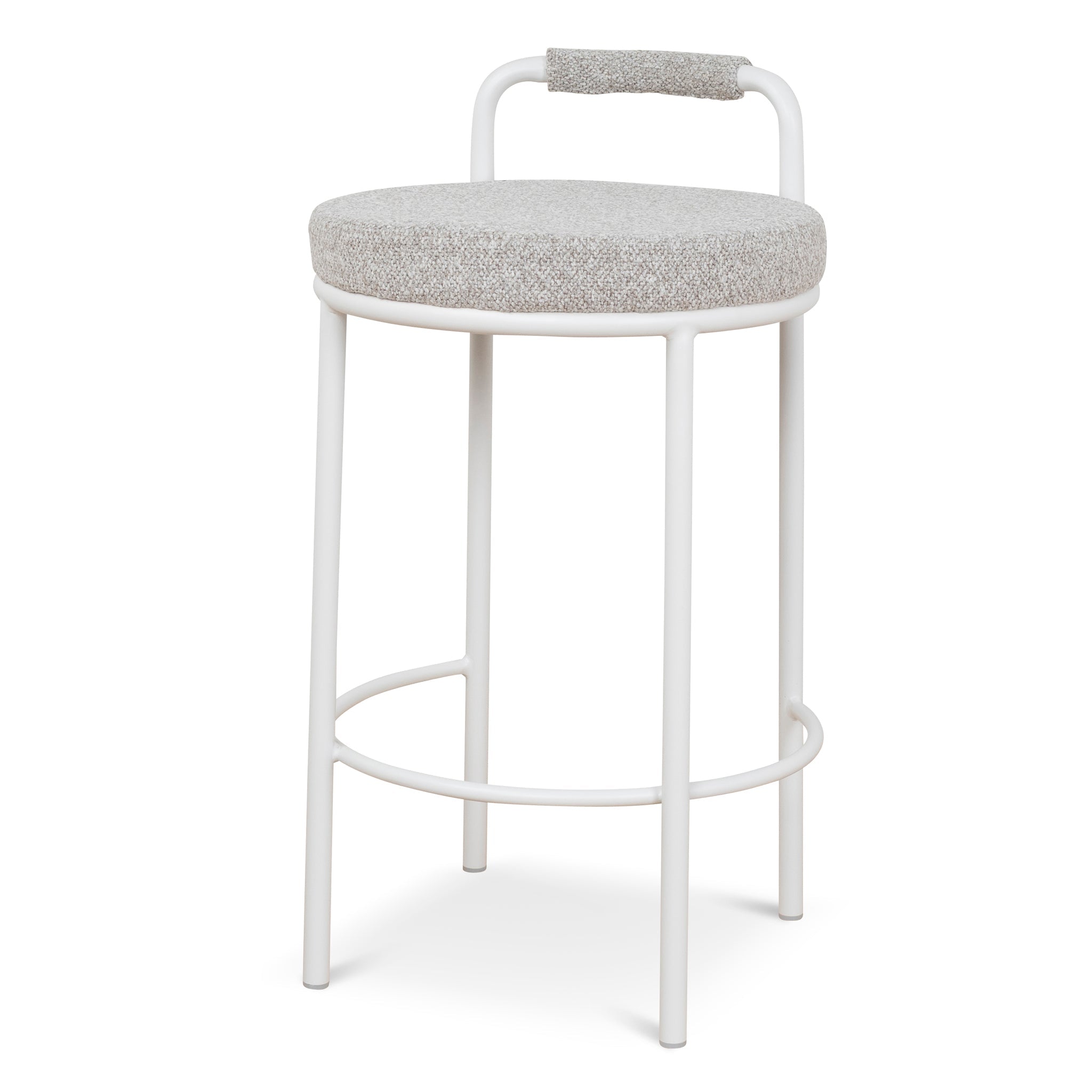 65cm White Bar Stool - Clay Grey (Set of 2) - image 2