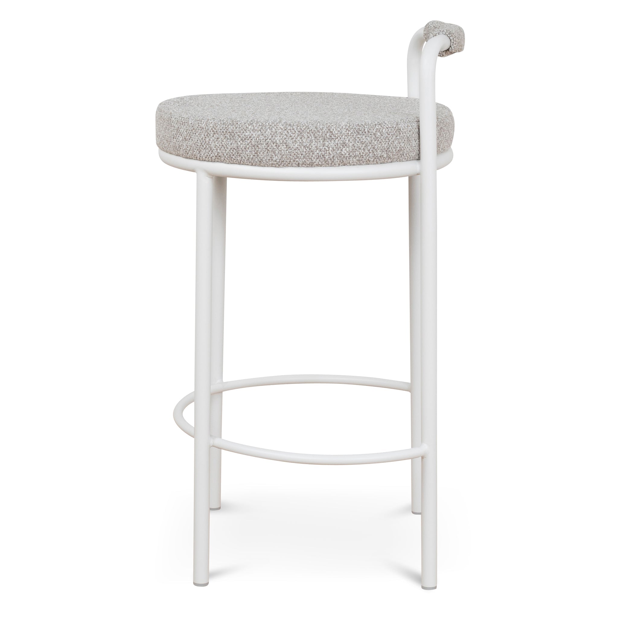 65cm White Bar Stool - Clay Grey (Set of 2) - image 5