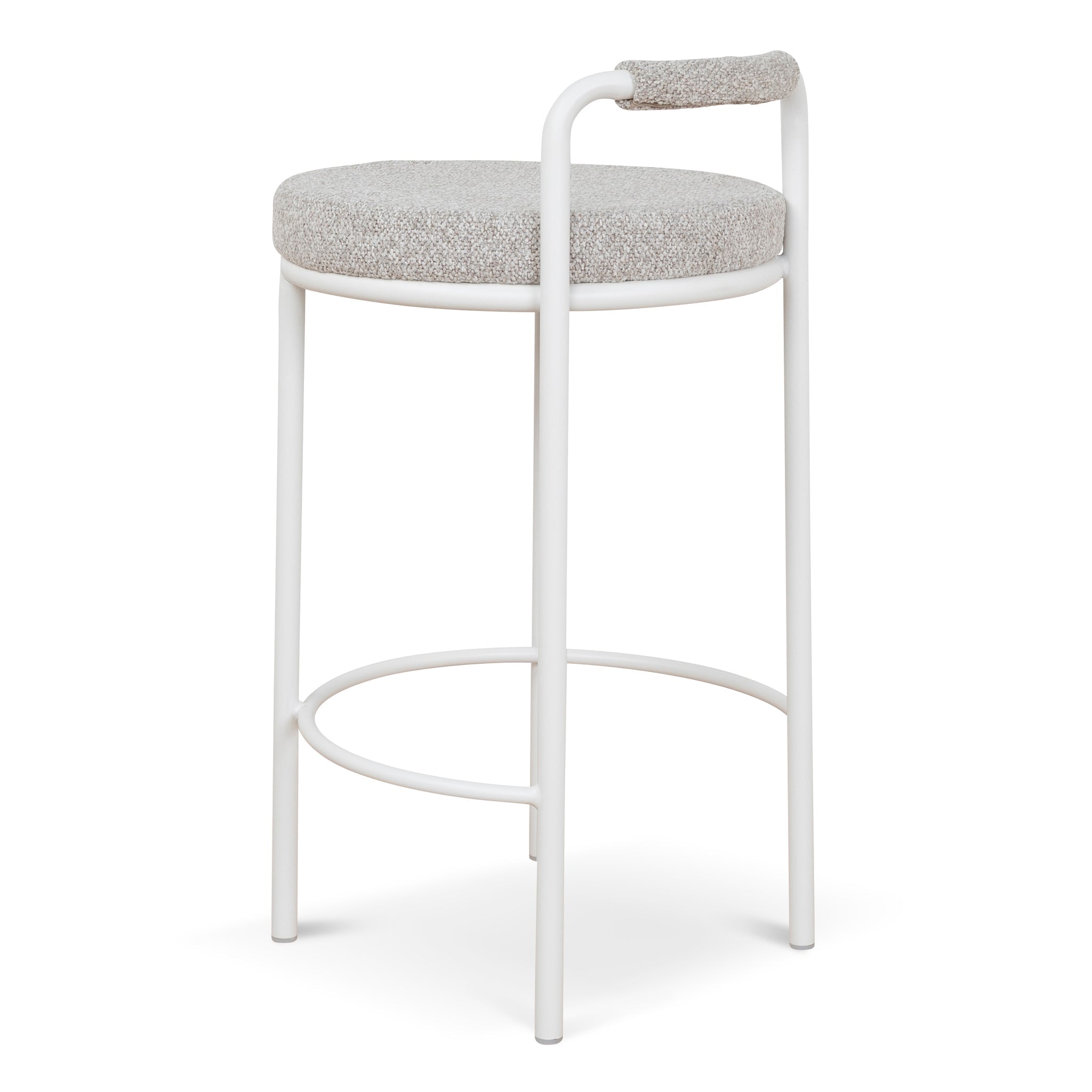 65cm White Bar Stool - Clay Grey (Set of 2) - image 6