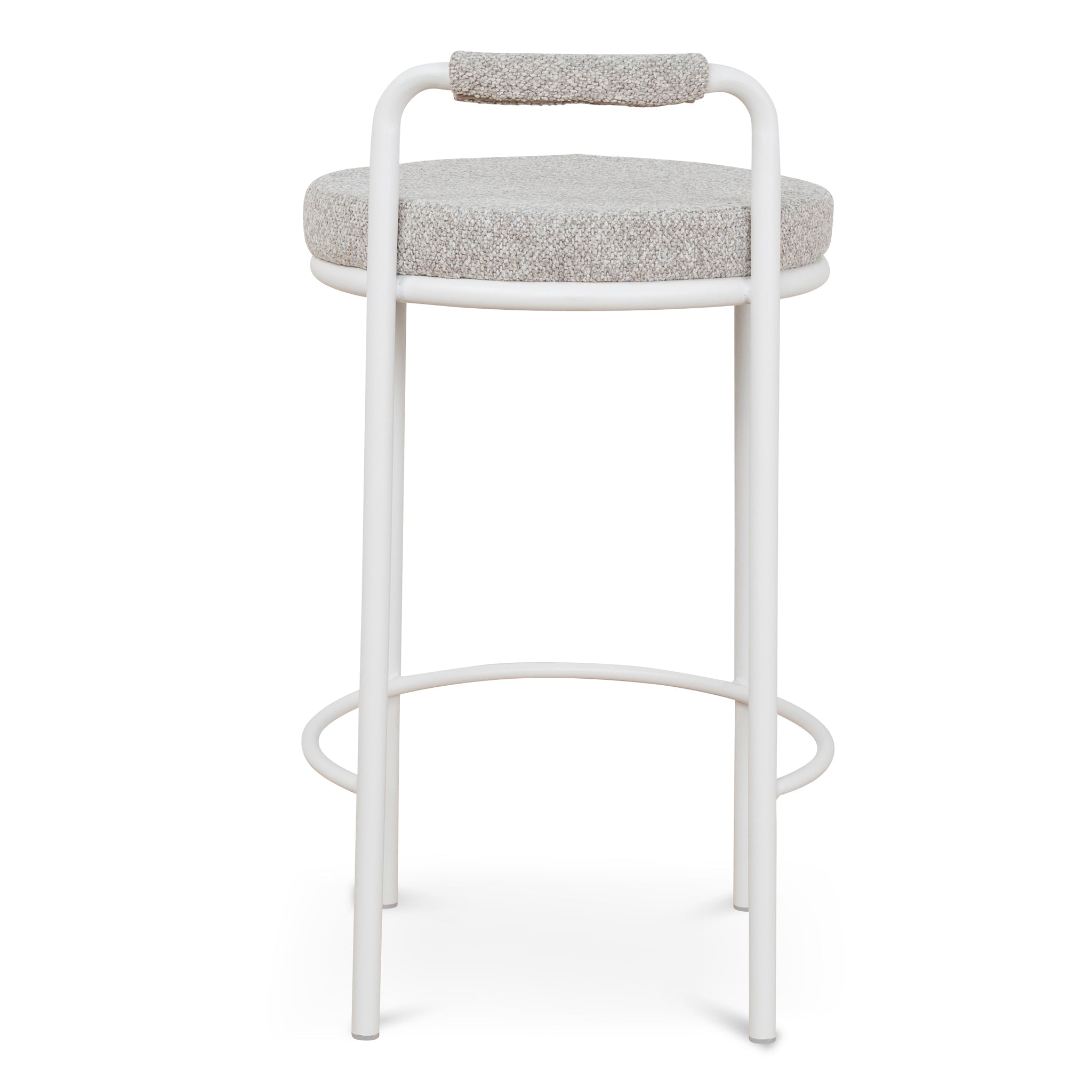65cm White Bar Stool - Clay Grey (Set of 2) - image 7