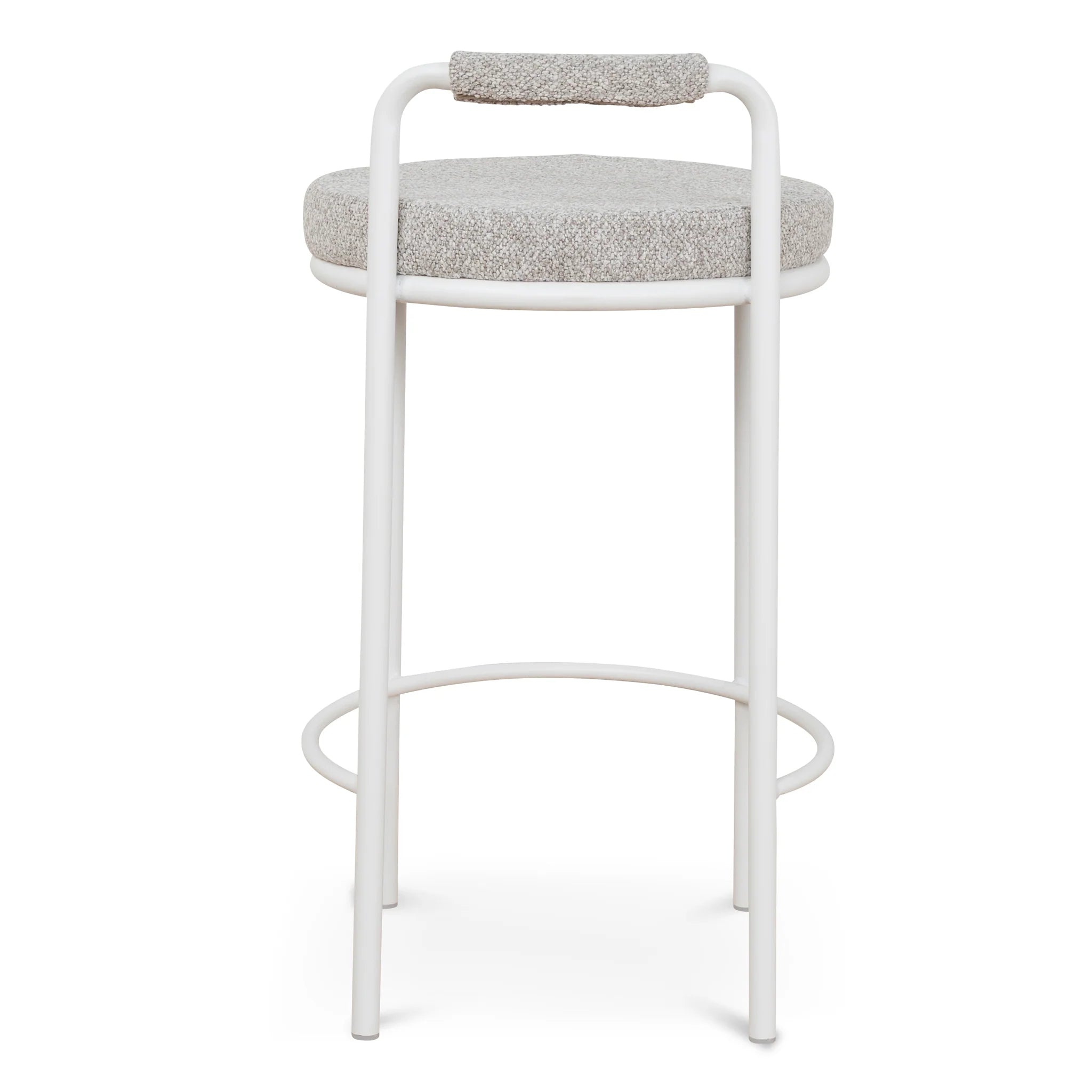 Datala 65cm White Bar Stool - Clay Grey (Set of 2)