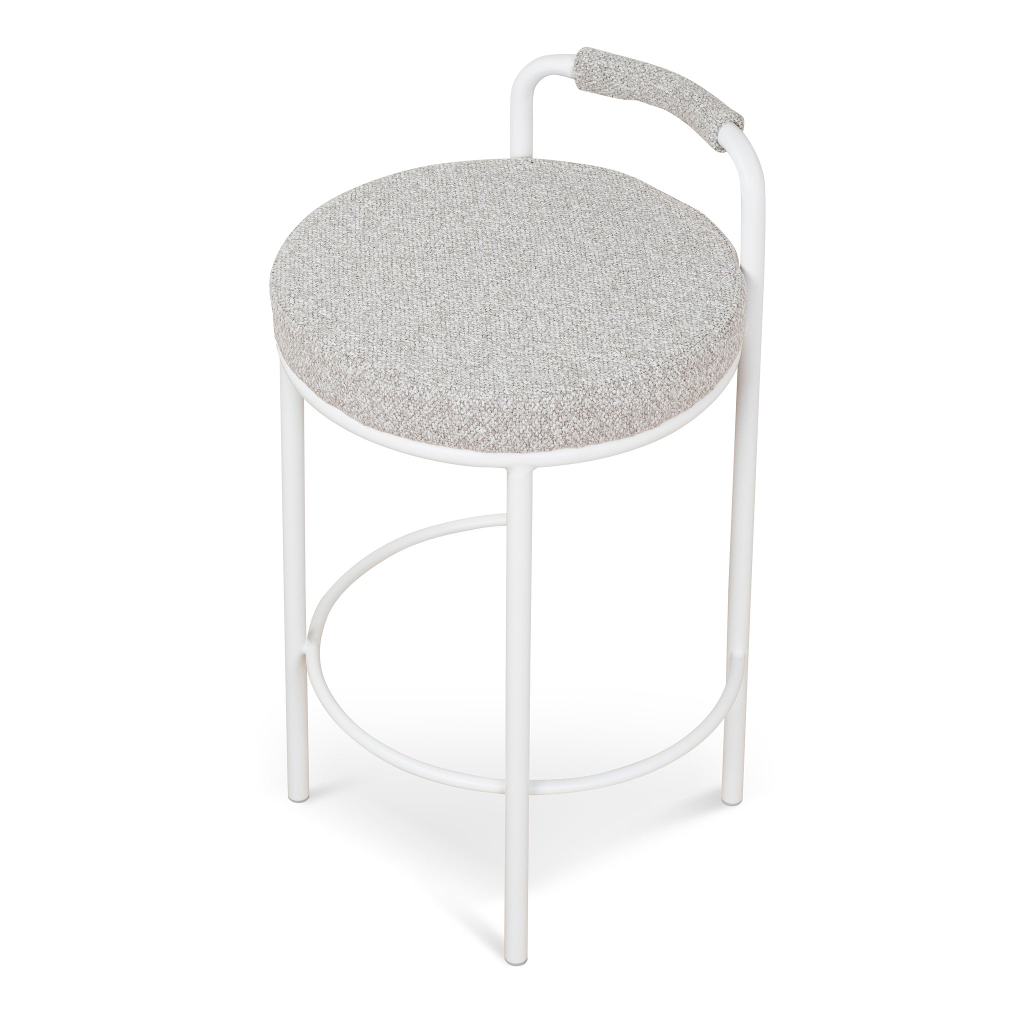 CBS10315-FH 65cm White Bar Stool - Clay Grey (Set of 2)