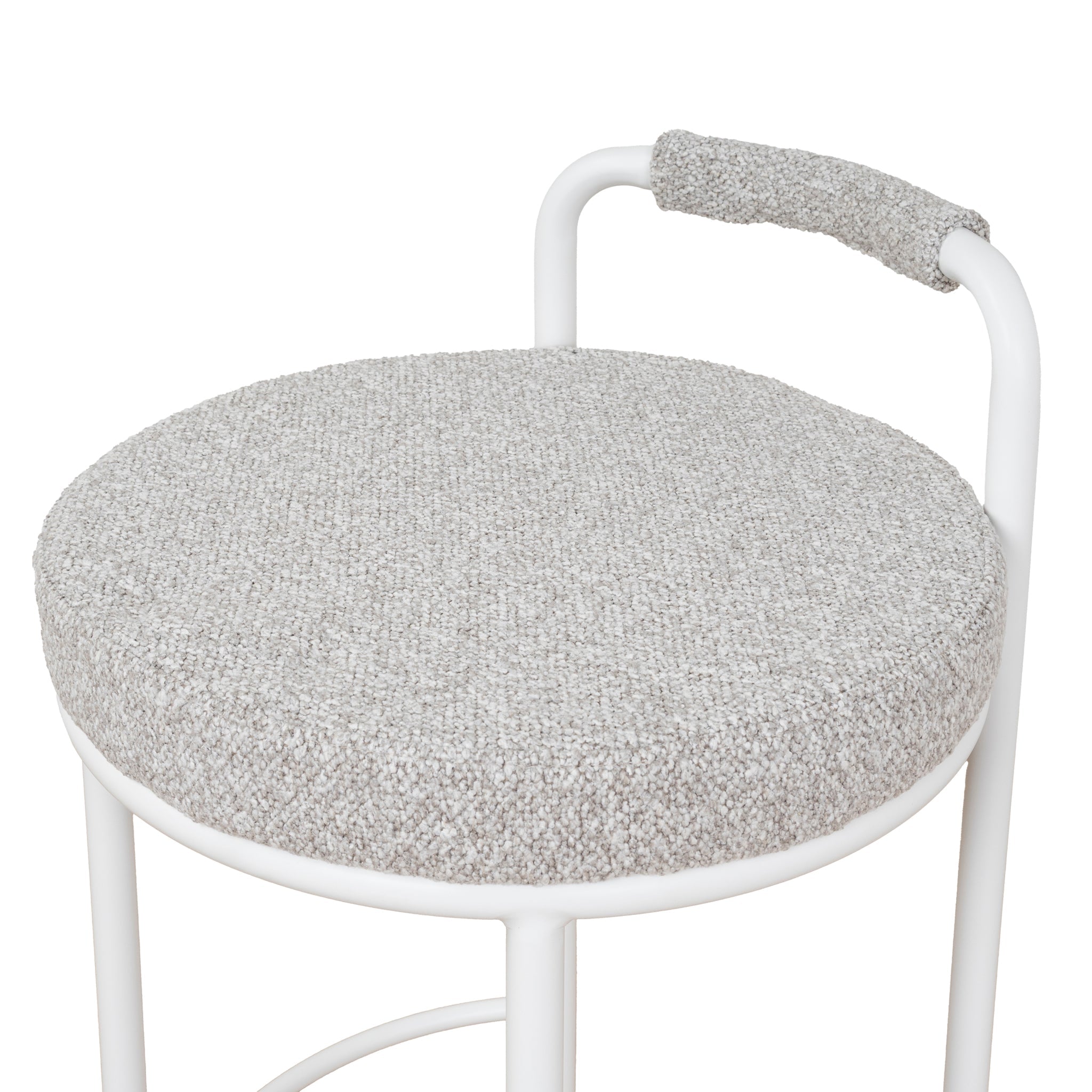 65cm White Bar Stool - Clay Grey (Set of 2) - image 10