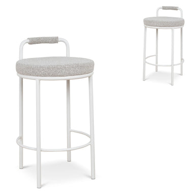 Showcasing Datala 65cm White Bar Stool - Clay Grey (Set of 2) BS10315-FHx2 Bar Stool by Calibre Furniturs