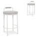 65cm White Bar Stool - Clay Grey (Set of 2)
