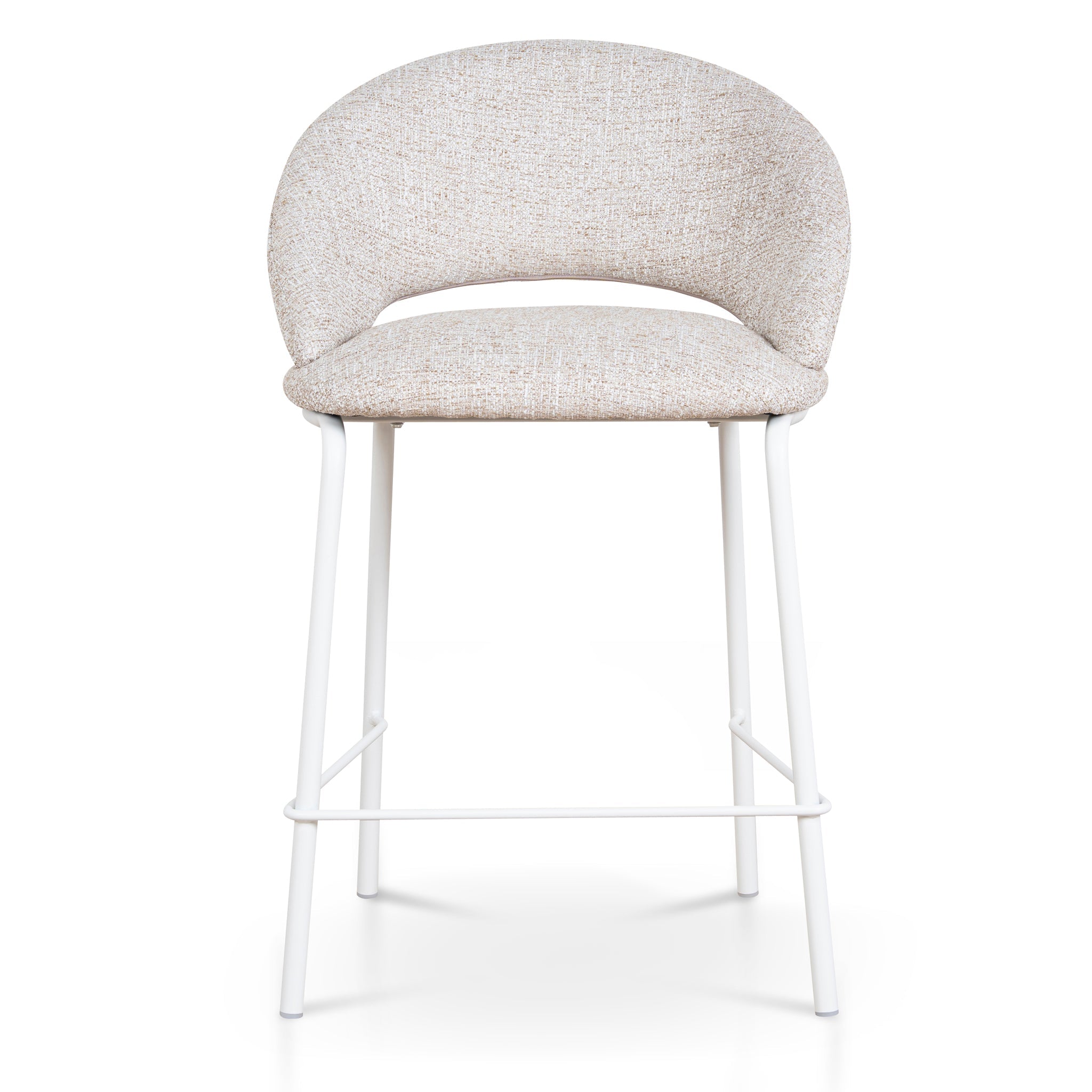 White Bar Stool - Pale Beige (Set of 2)