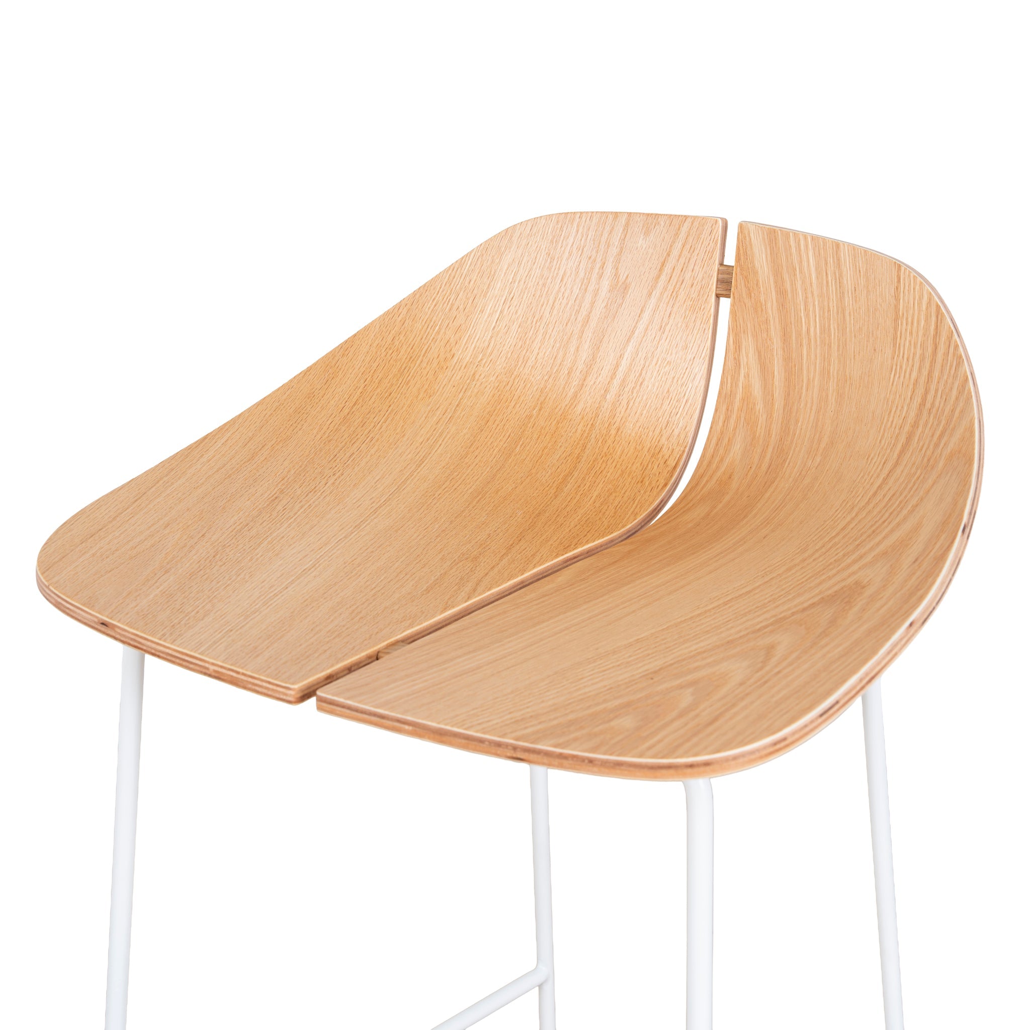 65cm Matte White Bar Stool - Natural - image 6