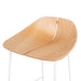65cm Matte White Bar Stool - Natural - image 6