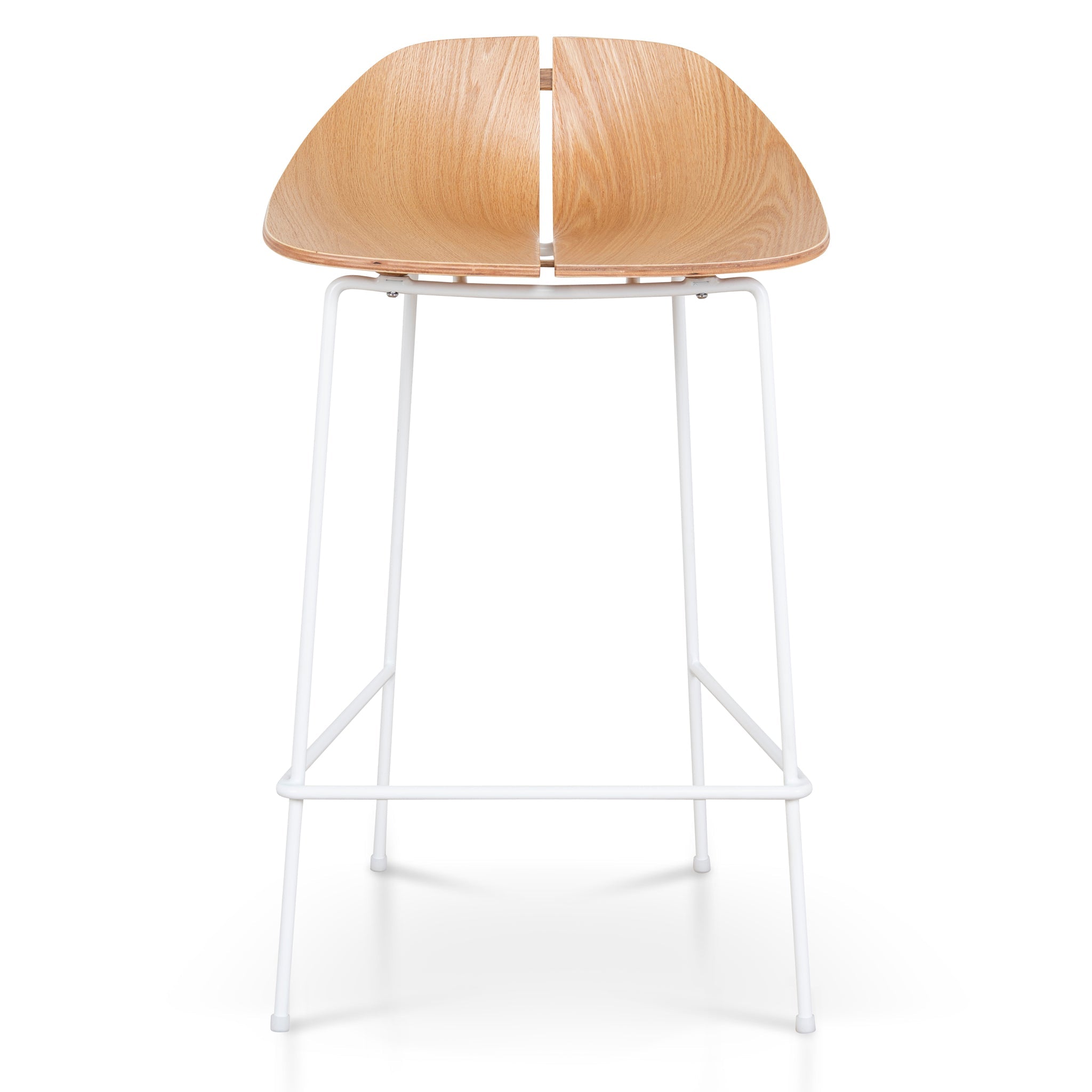 65cm Matte White Bar Stool - Natural - image 2