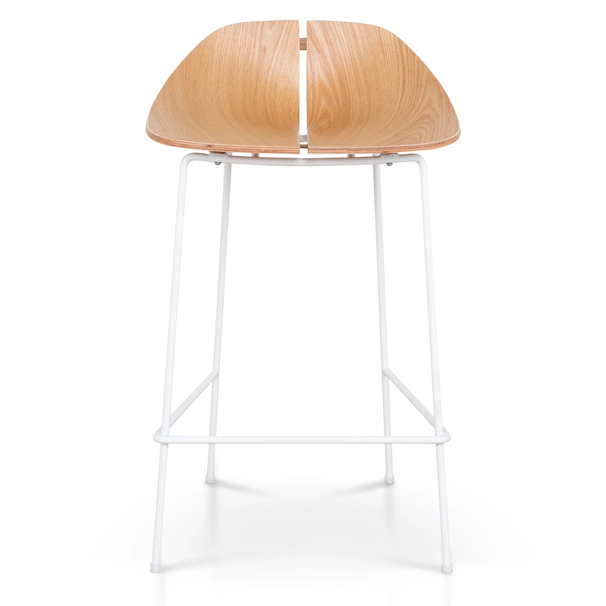 Showcasing Pasama 65cm Matte White Bar Stool - Natural BS10532-SU Bar Stool by Calibre Furniturs