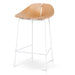 65cm Matte White Bar Stool - Natural
