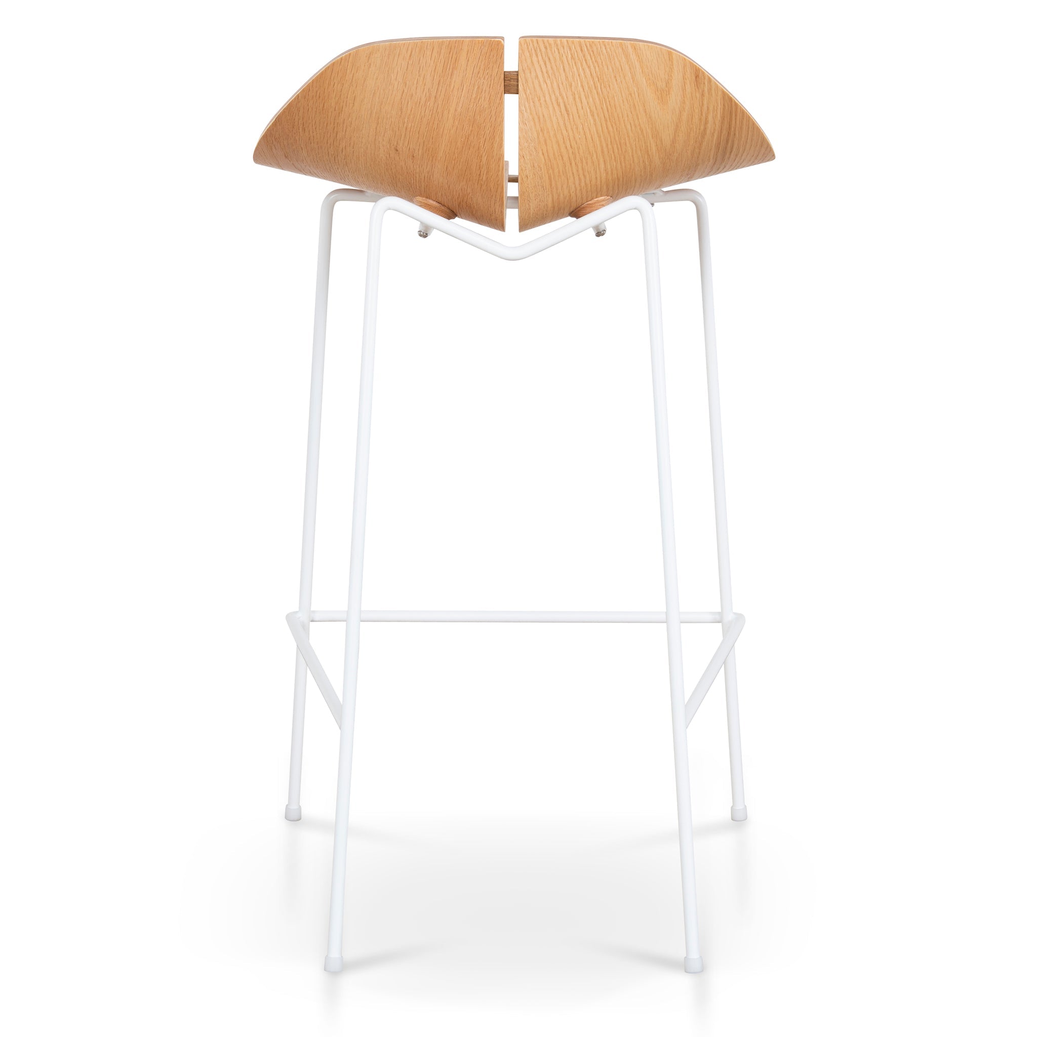 65cm Matte White Bar Stool - Natural - image 5