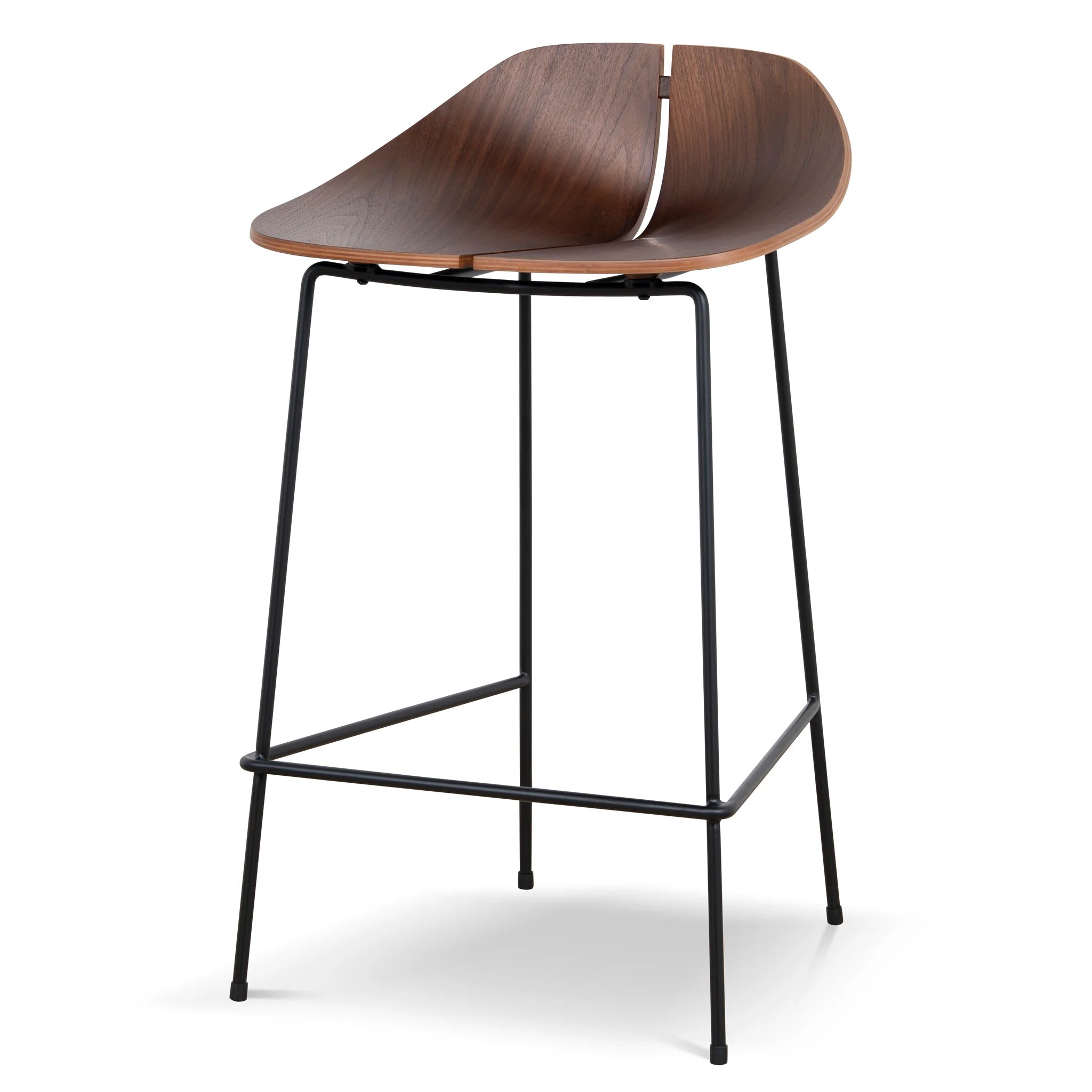 Showcasing Motala 65cm Matte Black Bar Stool - Walnut BS10534-SU Bar Stool by Calibre Furniturs