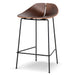 65cm Matte Black Bar Stool - Walnut