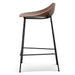 65cm Matte Black Bar Stool - Walnut - image 3