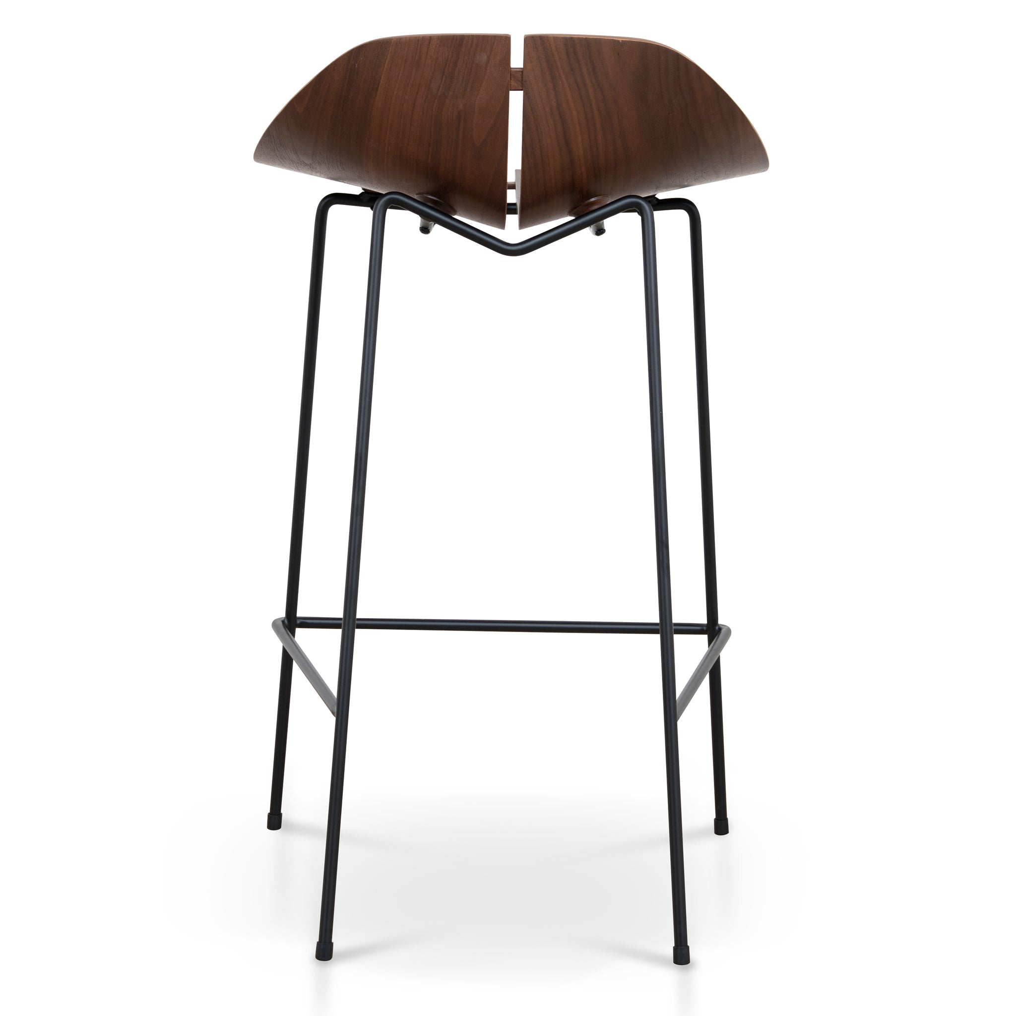 CBS10534-SU 65cm Matte Black Bar Stool - Walnut