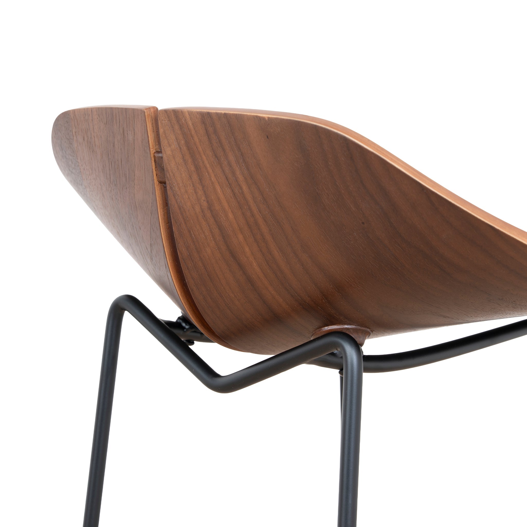 65cm Matte Black Bar Stool - Walnut - image 7