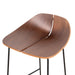 65cm Matte Black Bar Stool - Walnut - image 8