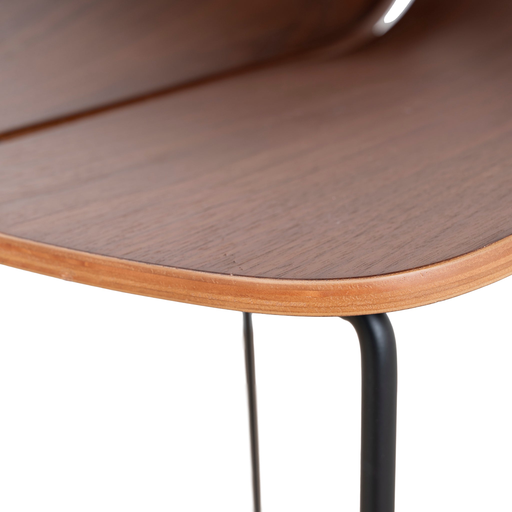 65cm Matte Black Bar Stool - Walnut - image 9