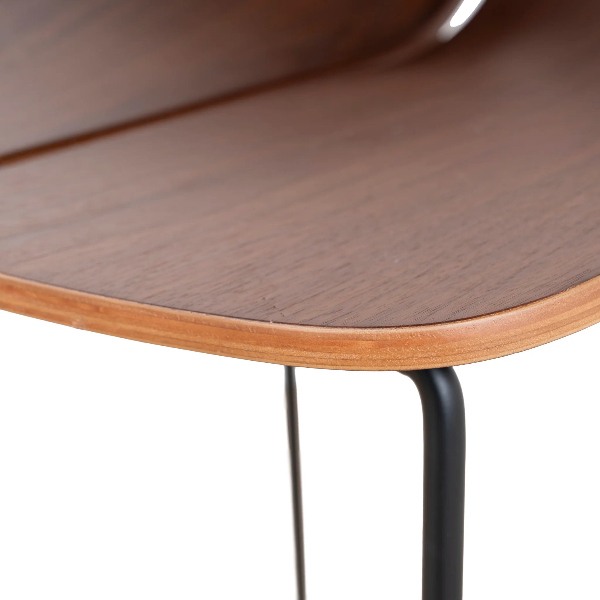 Motala 65cm Matte Black Bar Stool - Walnut